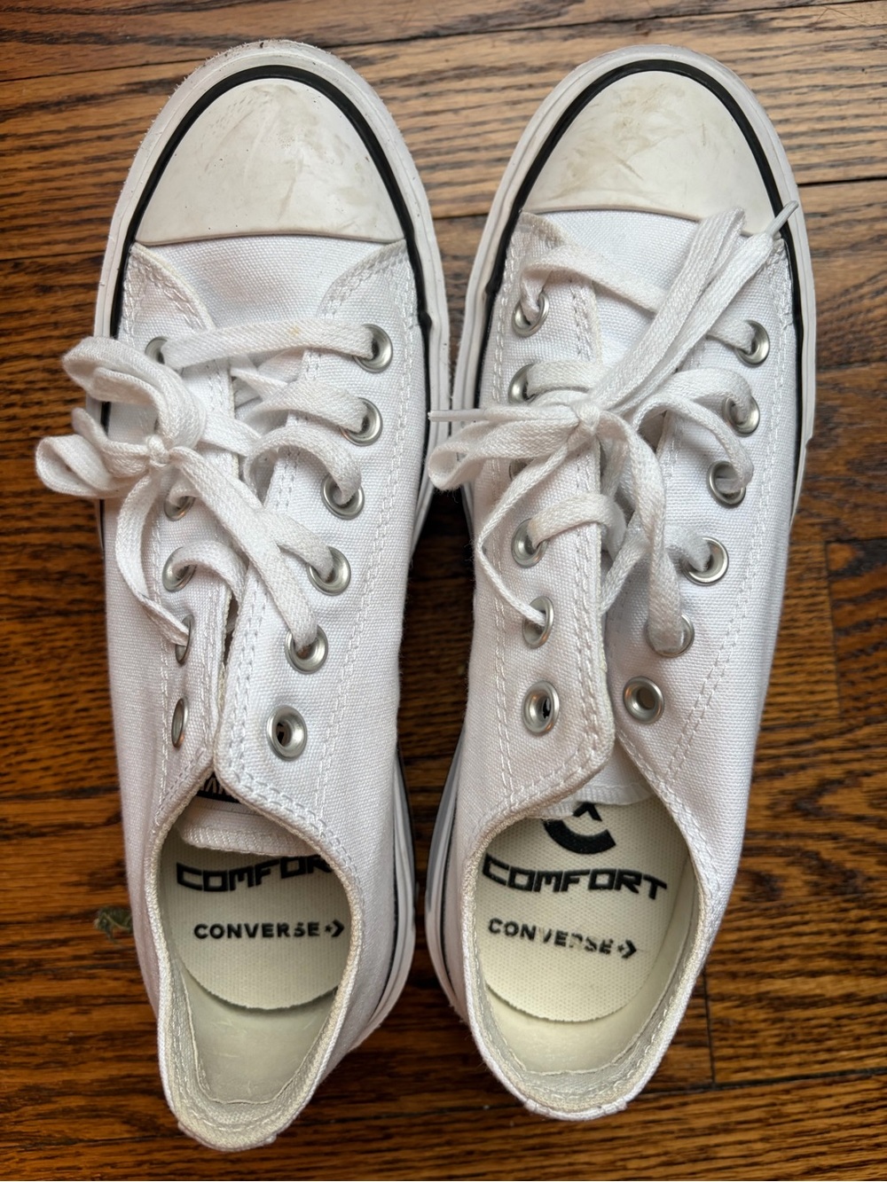 Converse women’s allstar double stack White Low Top Canvas Sneakers